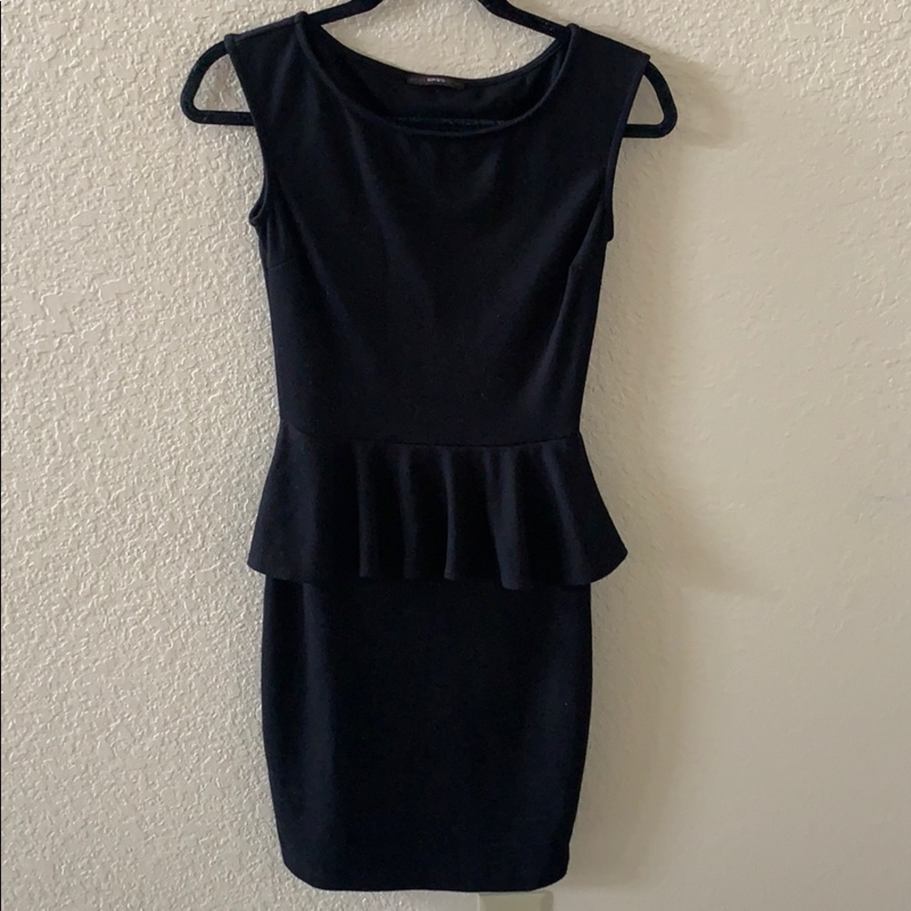black Peplum mini Dress